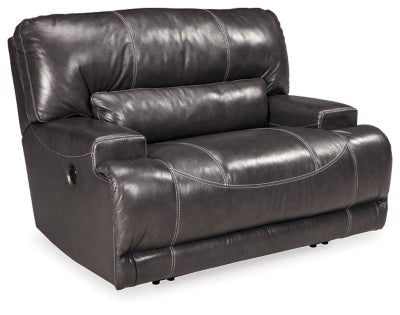 Ashley Gray McCaskill Wide Seat Power Recliner - Leather - U6090082 - Home Elegance USA - 1