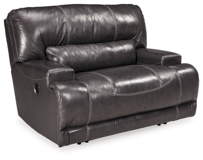 Ashley Gray McCaskill Wide Seat Power Recliner - Leather
