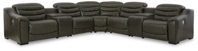 Ashley Dark Gray Center Line U63404S7 7 - Piece Power Reclining Sectional - Leather - U63404S7 - Home Elegance USA - 1