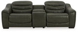 Ashley Dark Gray Center Line U63404S2 3 - Piece Power Reclining Loveseat with Console - Leather - U63404S2 - Home Elegance USA - 1