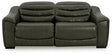 Ashley Dark Gray Center Line U63404S1 2 - Piece Power Reclining Sectional Loveseat - Leather | Home Elegance USA