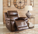 Ashley Chocolate Edmar PWR Recliner/ADJ Headrest - Leather - U6480513 - Home Elegance USA - 4