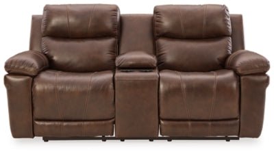 Ashley Chocolate Edmar PWR REC Loveseat/CON/ADJ HDRST - Leather | Home Elegance USA