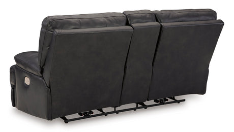 Ashley Eclipse Mountainous PWR REC Loveseat/CON/ADJ HDRST - Leather - Home Elegance USA