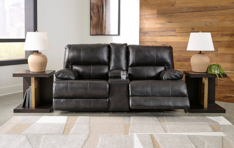 Ashley Eclipse Mountainous PWR REC Loveseat/CON/ADJ HDRST - Leather - Home Elegance USA