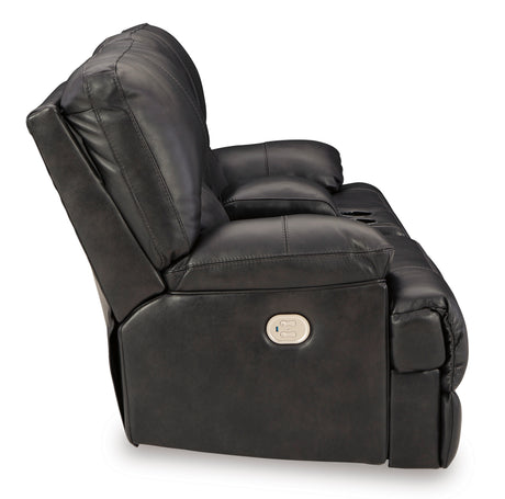 Ashley Eclipse Mountainous PWR REC Loveseat/CON/ADJ HDRST - Leather - Home Elegance USA
