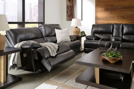 Ashley Eclipse Mountainous PWR REC Loveseat/CON/ADJ HDRST - Leather - Home Elegance USA