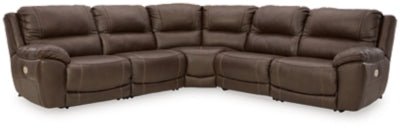 Ashley Chocolate Dunleith U71604S8 5 - Piece Power Reclining Sectional - Leather - U71604S8 - Home Elegance USA - 1