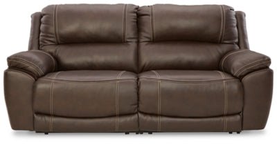 Ashley Chocolate Dunleith U71604S3 2 - Piece Power Reclining Sectional Loveseat - Leather | Home Elegance USA