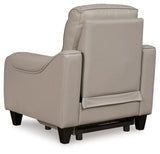 Ashley Gray Mercomatic PWR Recliner/ADJ Headrest - Leather - U7531213 - Home Elegance USA - 5