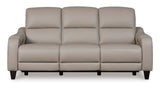 Mercomatic Power Reclining Sofa in Gray Leather by Ashley - Home Elegance USA