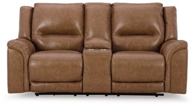 Ashley Caramel Trasimeno PWR REC Loveseat/CON/ADJ HDRST - Leather | Home Elegance USA