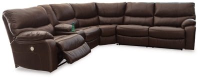 Ashley Dark Brown Family Circle U82902S1 3 - Piece Power Reclining Sectional - Leather | Home Elegance USA