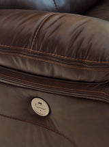 Ashley Dark Brown Family Circle U82902S2 3-Piece Power Reclining Sectional - Leather - Home Elegance USA