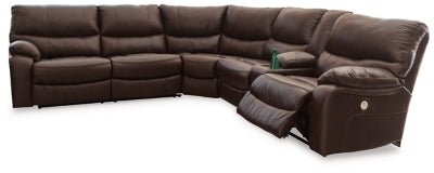 Ashley Dark Brown Family Circle U82902S2 3 - Piece Power Reclining Sectional - Leather - U82902S2 - Home Elegance USA - 1