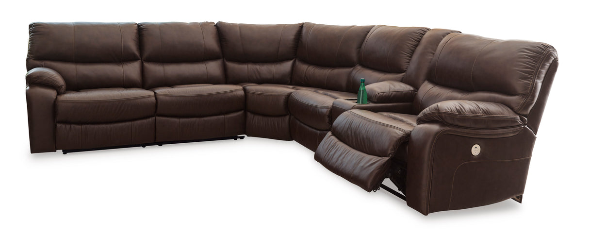 Ashley Dark Brown Family Circle U82902S2 3-Piece Power Reclining Sectional - Leather - Home Elegance USA