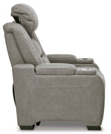 Ashley Gray The Man - Den PWR Recliner/ADJ Headrest - Leather - U8530513 - Home Elegance USA - 8