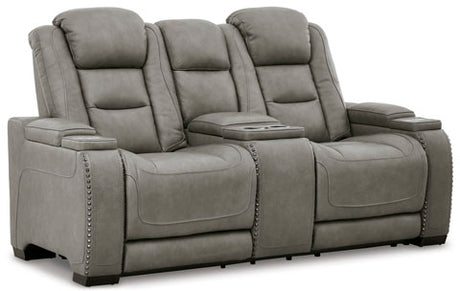 Ashley Gray The Man - Den PWR REC Loveseat/CON/ADJ HDRST - Leather | Home Elegance USA