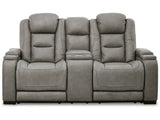 Ashley Gray The Man - Den PWR REC Loveseat/CON/ADJ HDRST - Leather | Home Elegance USA