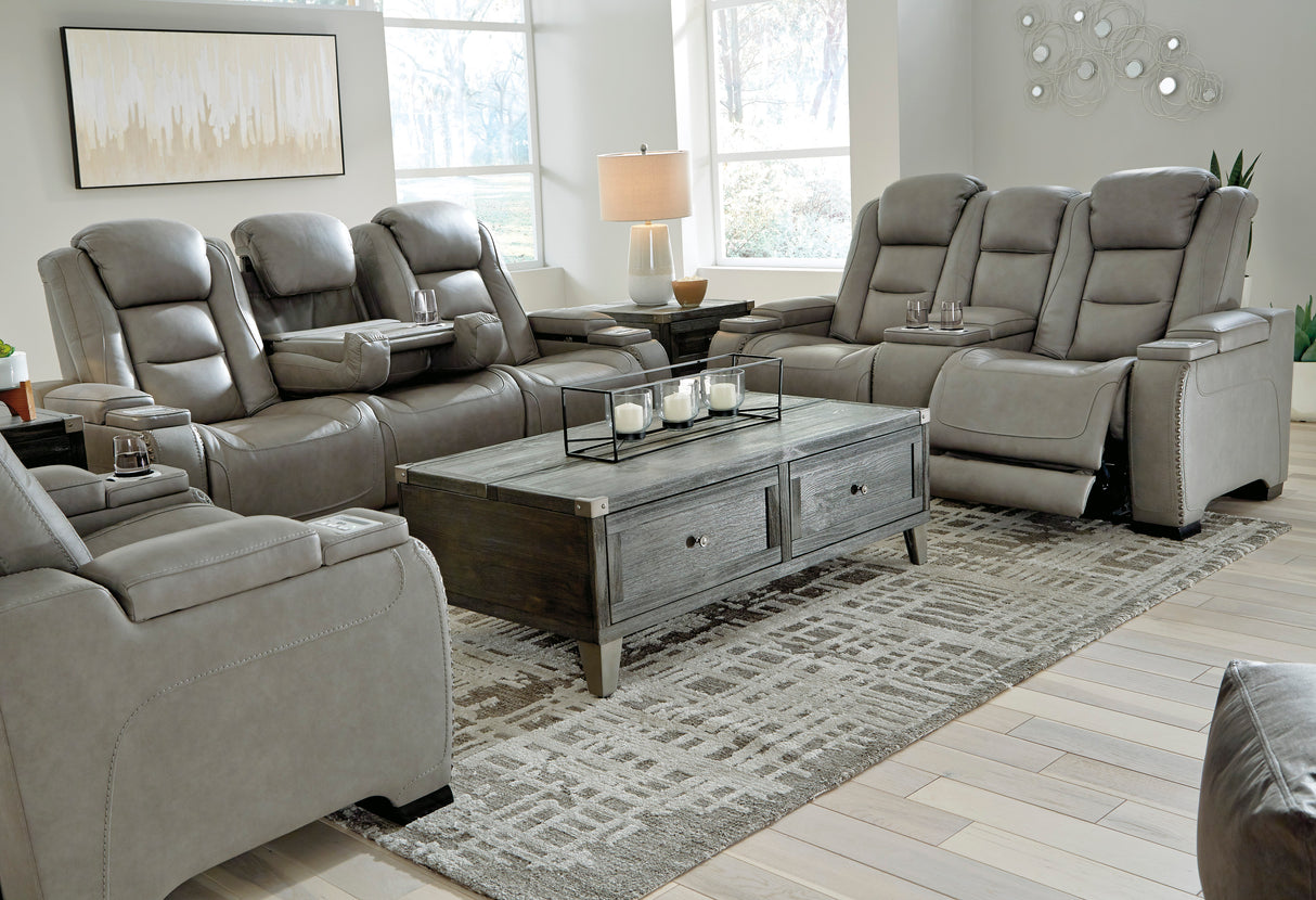 The Man-Den 3-Piece Power Reclining Sofa, Loveseat & Recliner Set | Ashley