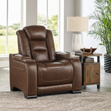 Ashley Mahogany The Man - Den PWR Recliner/ADJ Headrest - Leather - U8530613 - Home Elegance USA - 4