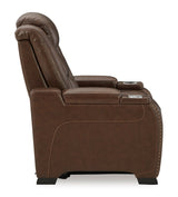 Ashley Mahogany The Man - Den PWR Recliner/ADJ Headrest - Leather - U8530613 - Home Elegance USA - 6