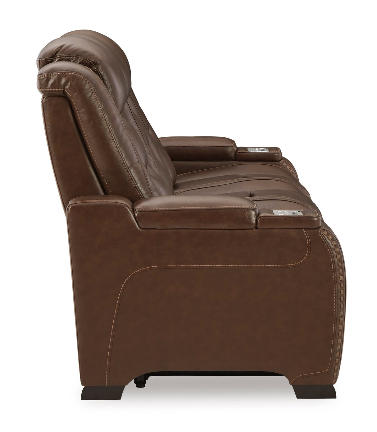 Power Reclining Sofa Man-Den Mahogany Leather by Ashley image 2