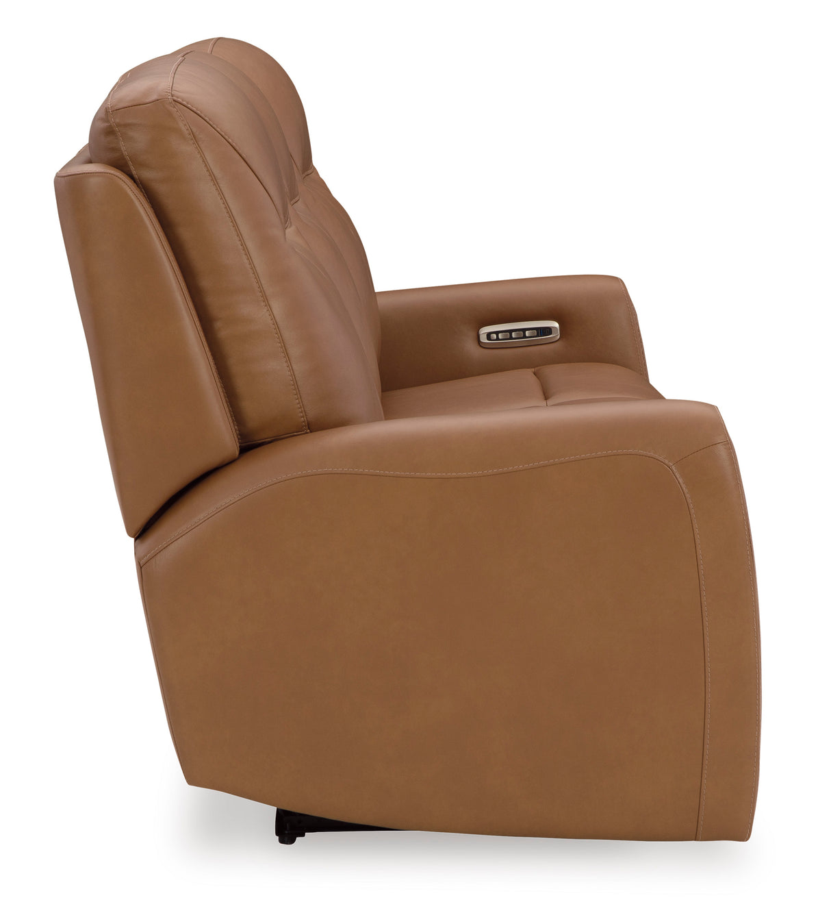 Tryanny Power Reclining Sofa with Adjustable Headrests in Butterscotch Leather by Ashley - Home Elegance USA