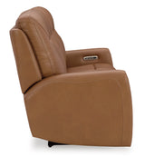 Tryanny Power Reclining Sofa with Adjustable Headrests in Butterscotch Leather by Ashley