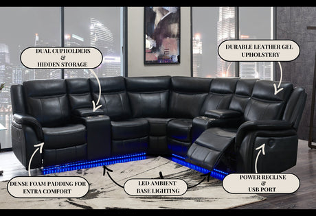 Um02 Black Sectional | Global Furniture USA