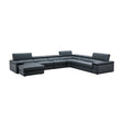 Kobe Premium Leather Sectional In Blue Grey - 182224 | J&M - sold by Home Elegance USA