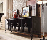 Bellagio Transitional Black Crocodile Lacquer Buffet | VIG | Home Elegance USA