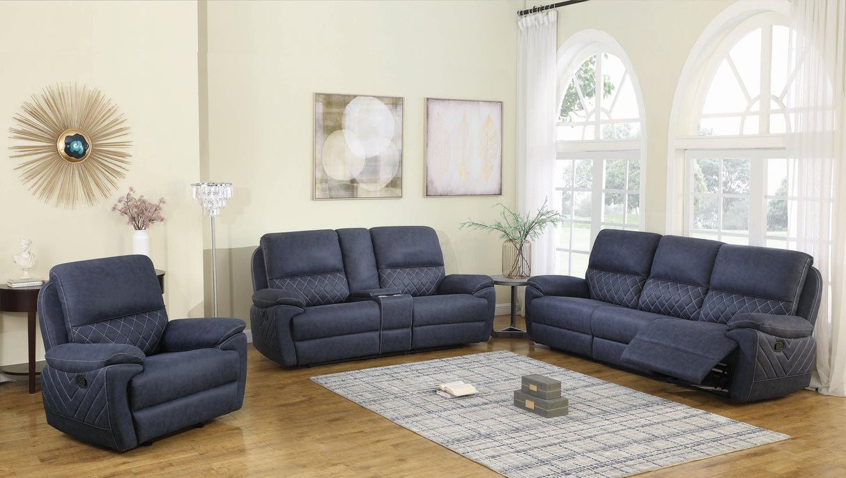 Variel Upholstered Tufted Motion Sofa Blue by Coaster Furniture Coaster Furniture