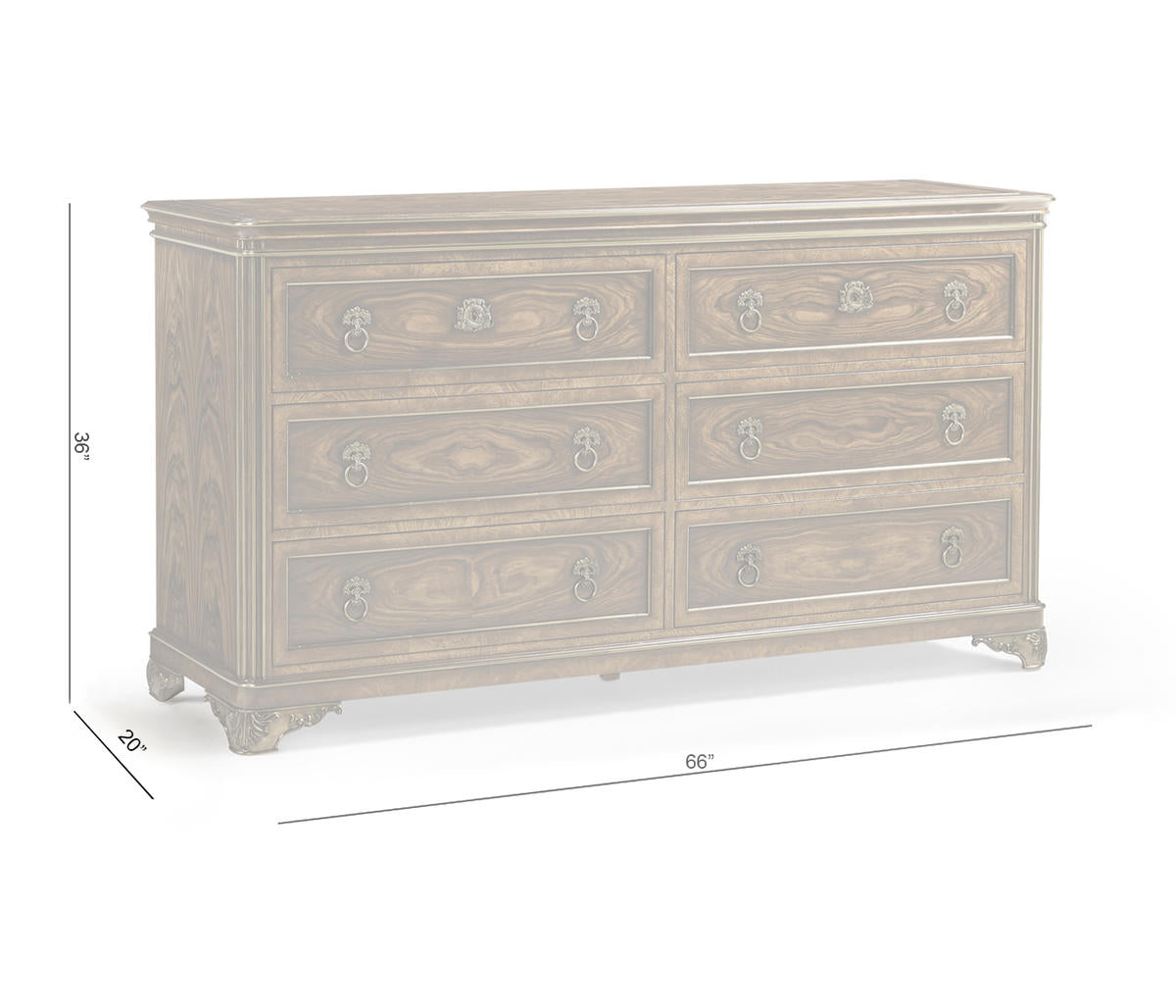 Viceroy Dresser 66" Santos Traditional Luxury Brown | Jonathan Charles Fine Furniture