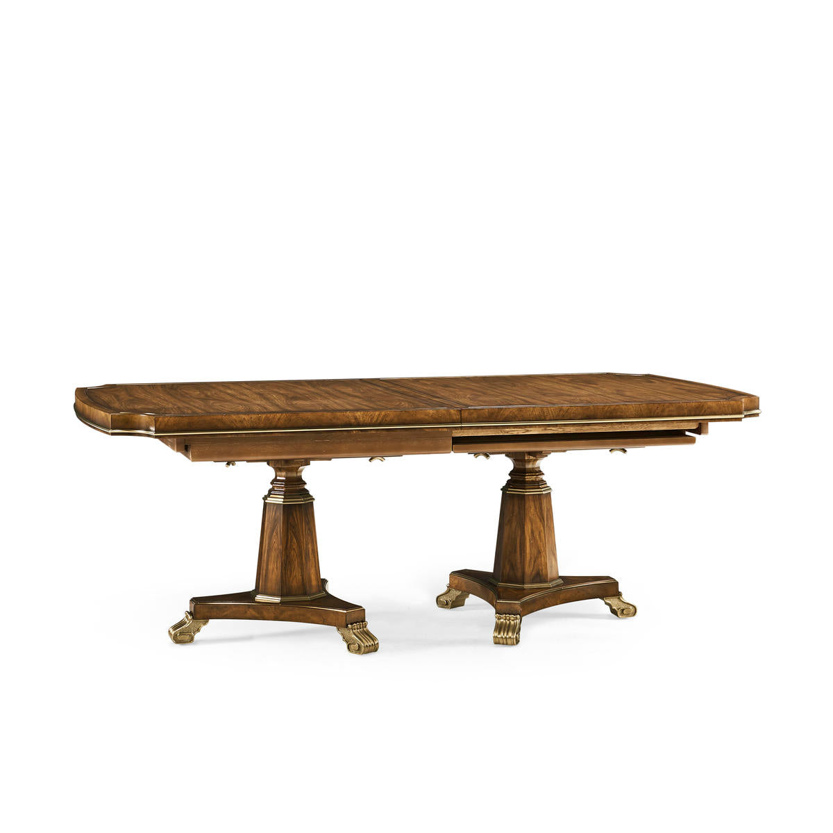 Viceroy Rectangular Dining Table 84" in Santos Brown Finish with Brass Inlay | Jonathan Charles