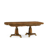 Viceroy Rectangular Dining Table 84" in Santos Brown Finish with Brass Inlay | Jonathan Charles
