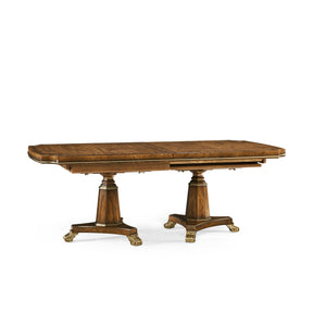 Viceroy Rectangular Dining Table 84" in Santos Brown Finish with Brass Inlay | Jonathan Charles