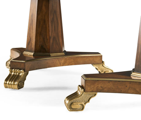 Viceroy Rectangular Dining Table 84" in Santos Brown Finish with Brass Inlay | Jonathan Charles