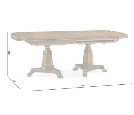 Viceroy Rectangular Dining Table 84" in Santos Brown Finish with Brass Inlay | Jonathan Charles