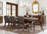 Viceroy Rectangular Dining Table 84" in Santos Brown Finish with Brass Inlay | Jonathan Charles