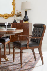 Viceroy Rectangular Dining Table 84" in Santos Brown Finish with Brass Inlay | Jonathan Charles