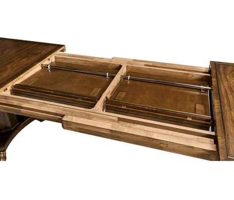 Viceroy Rectangular Dining Table 84" in Santos Brown Finish with Brass Inlay | Jonathan Charles