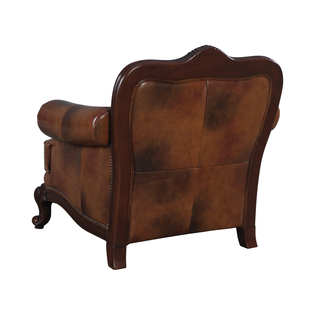 Victoria Rolled Arm Chair Tri-Tone And Warm Brown by Coaster Furniture