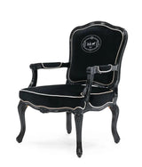 Vig Furniture - A&X Edmund Transitional Black Velvet & Black High Gloss Lounge Chair - Vgunrk002-Blk-Ch