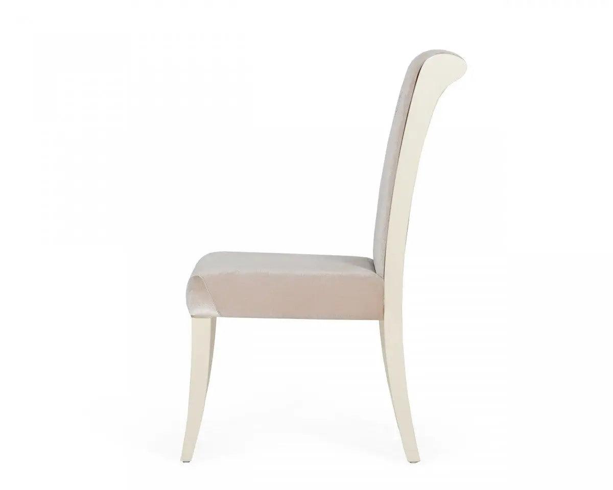 Vig Furniture - A&X Whitby Transitional Off White & Glossy Champagne Dining Chair (Set Of 2) - Vguncc012-Cha-Dc