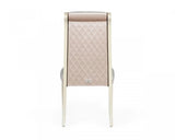 Vig Furniture - A&X Whitby Transitional Off White & Glossy Champagne Dining Chair (Set Of 2) - Vguncc012-Cha-Dc