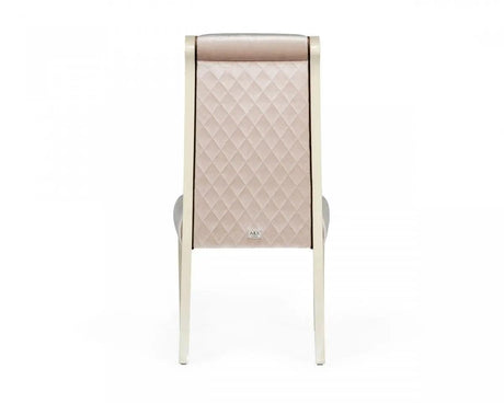 Vig Furniture - A&X Whitby Transitional Off White & Glossy Champagne Dining Chair (Set Of 2) - Vguncc012-Cha-Dc