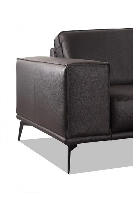 Vig Furniture - Accenti Italia Darwin - Italian Modern Dark Brown Leather Sofa - Vgdd-Darwin