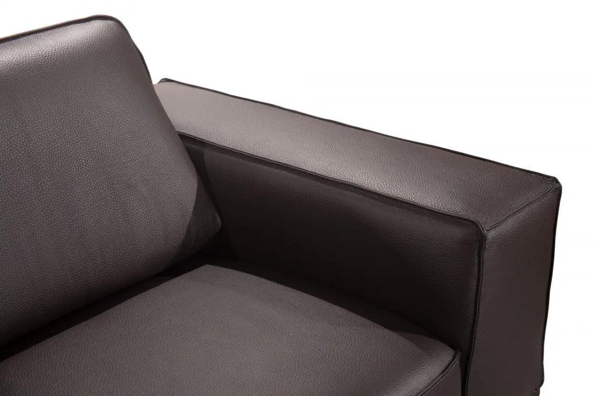 Vig Furniture - Accenti Italia Darwin - Italian Modern Dark Brown Leather Sofa - Vgdd-Darwin