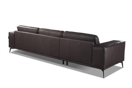 Vig Furniture - Accenti Italia Darwin - Italian Modern Dark Brown Leather Sofa - Vgdd-Darwin